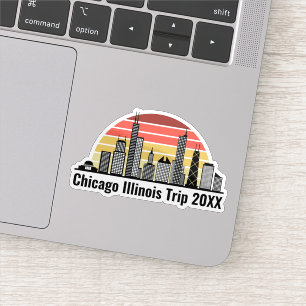 Chicago Zonsondergang Aangepaste Reis Souvenir Lap Sticker