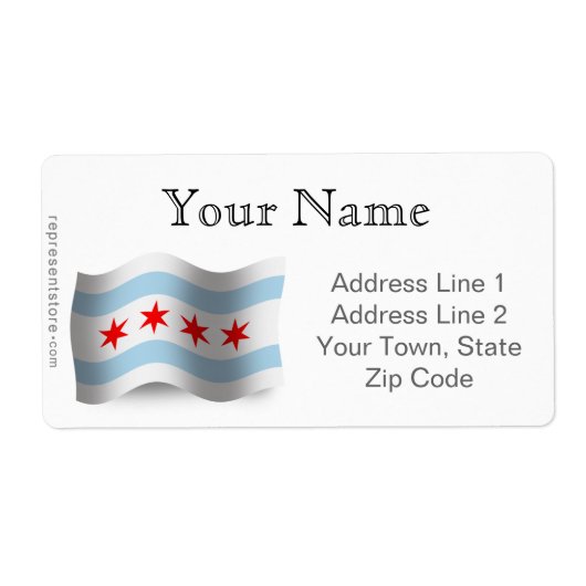 Chicago zwaaiende vlag etiket (Voorkant)