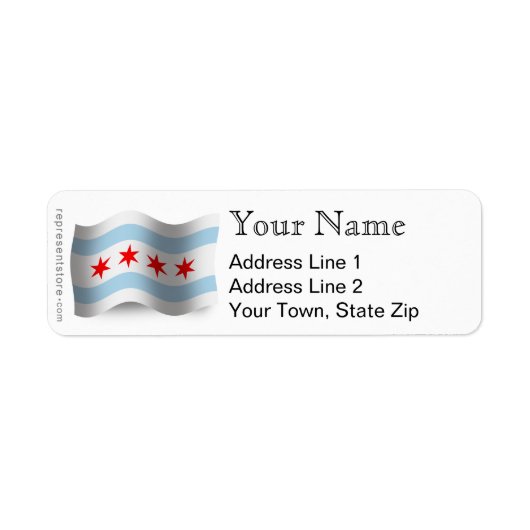 Chicago zwaaiende vlag etiket (Voorkant)