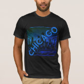 Chicago Zwart Blauw Naam Graphic T-shirt (Voorkant)