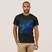Chicago Zwart Blauw Naam Graphic T-shirt (Voorkant volledig)