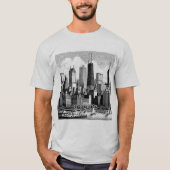Chicago zwart grafisch T-shirt (Voorkant)