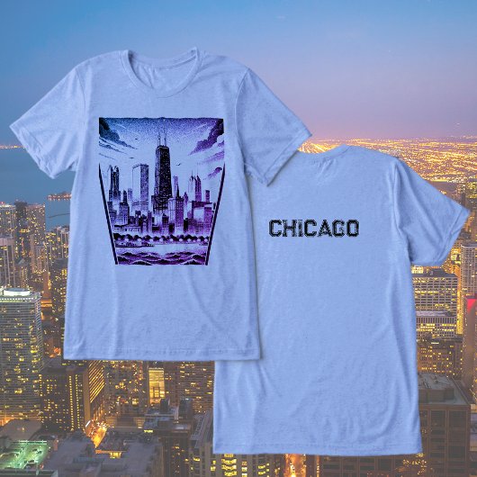 CHICAGO zwart grafisch T-shirt