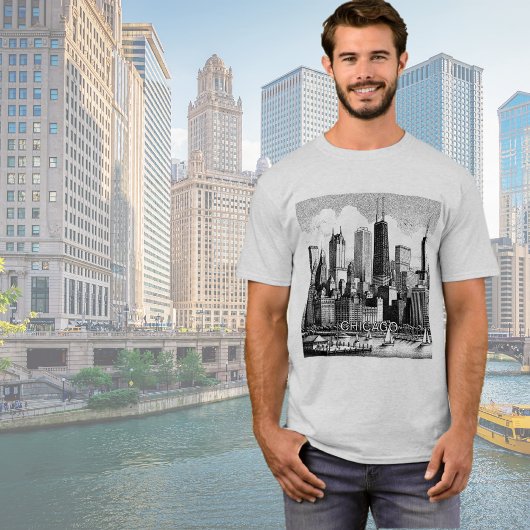 Chicago zwart grafisch T-shirt