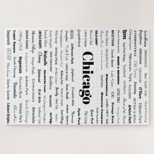 Chicago - zwart op wit legpuzzel (Horizontaal)