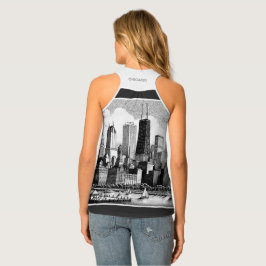 Chicago Zwart Wit Graphic Vrouwen Tanktop