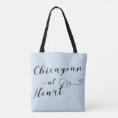 Chicagoan at Heart Grocery Bag, Chicago Tote Bag (Achterkant)
