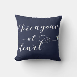 Chicagoan at Heart Throw Cushion, Chicago Kussen
