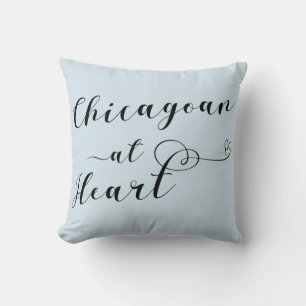Chicagoan at Heart Throw Cushion, Chicago Kussen