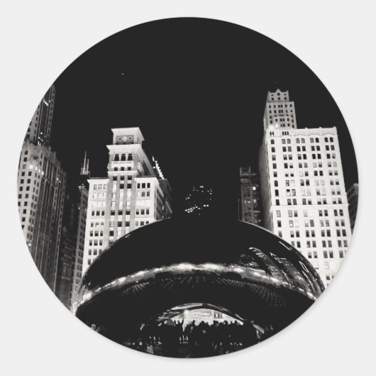 Chicago's Bean Ronde Sticker (Voorkant)