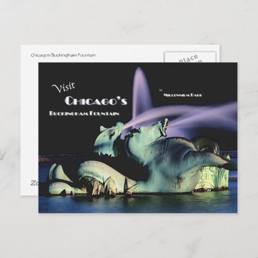 Chicago's Buckingham Fontein Briefkaart (Voorkant / Achterkant)
