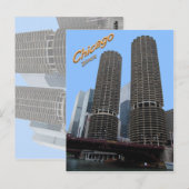 Chicagos Marina Towers Briefkaart (Voorkant / Achterkant)