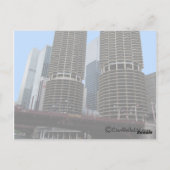 Chicagos Marina Towers Briefkaart (Achterkant)