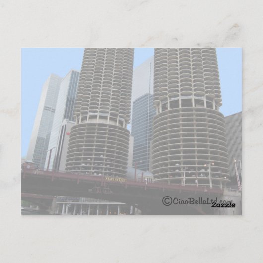 Chicagos Marina Towers Briefkaart (Achterkant)