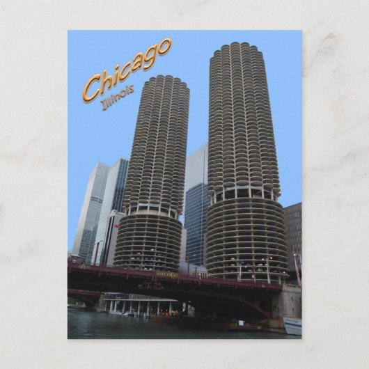 Chicagos Marina Towers Briefkaart (Voorkant)
