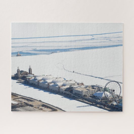Chicago's Navy Pier in de winter Legpuzzel (Horizontaal)