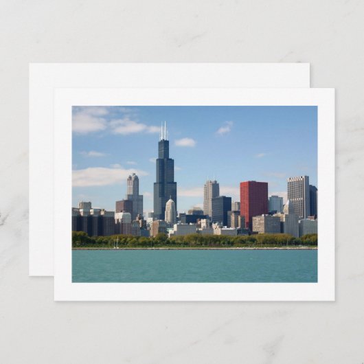 ChicagoSkyline Briefkaart (Voorkant / Achterkant)