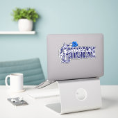 Chicana Blue Roos Sticker (Laptop op bureau)