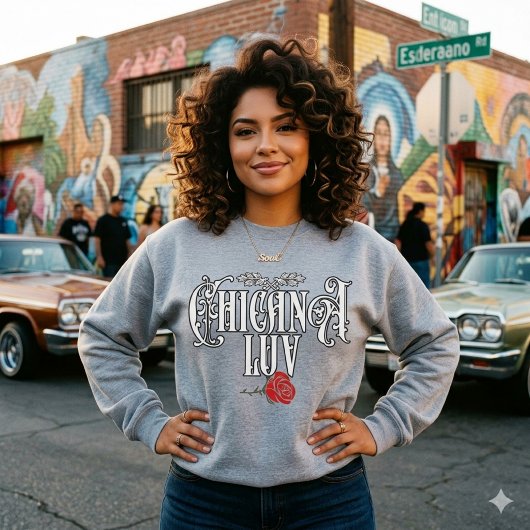 Chicana Love Sweatshirt | Latina trots streetwear