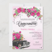 Chicana Lowrider Roze Rose Chola Quinceanera Kaart (Voorkant)
