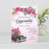 Chicana Lowrider Roze Rose Chola Quinceanera Kaart (Staand voorkant)