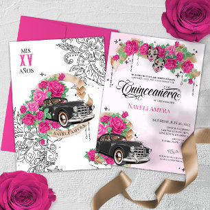 Chicana Lowrider Roze Rose Chola Quinceanera Kaart