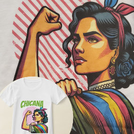 Chicana Mexicaanse Amerikaanse vrouw Hispanic Heri T-shirt