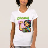 Chicana Mexicaanse Amerikaanse vrouw Hispanic Heri T-shirt (Voorkant)