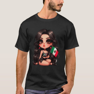 Chicana Mexicaanse Chibi Meisje Mexico Onafhankeli T-shirt