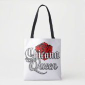 Chicana Queen Red Rose boodschaptas Tote Bag (Voorkant)