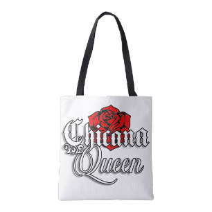 Chicana Queen Red Rose boodschaptas Tote Bag