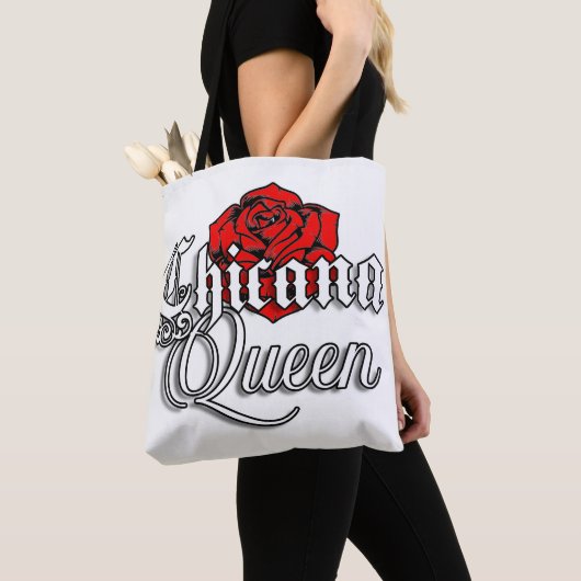 Chicana Queen Red Rose canvas tas (Dichtbij)