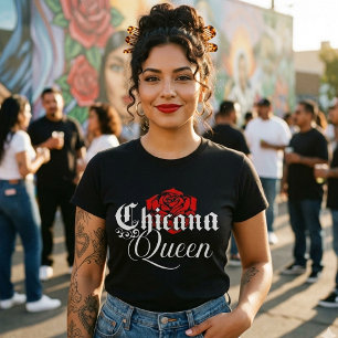 Chicana Queen Rode roze t-shirt