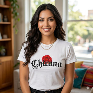 Chicana Red Rose shirt tshirt