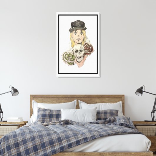 Chicano Art Canvas Kunstdruk (Insitu (Slaapkamer))