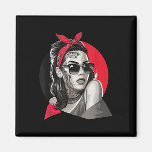 Chicano Chicana La Raza Barrio Tattoo Kunst Dood _ Magneet