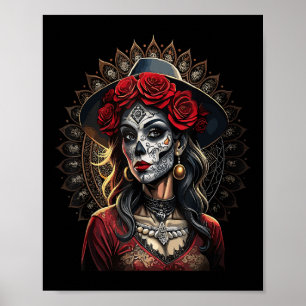 Chicano Chicana La Raza Barrio Tattoo Kunst Dood _ Poster