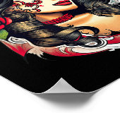 Chicano Chicana La Raza Barrio Tattoo Kunst Dood Poster (Hoek)