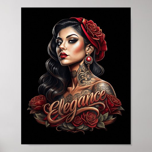 Chicano Chicana La Raza Barrio Tattoo Kunst Dood _ Poster (Voorkant)
