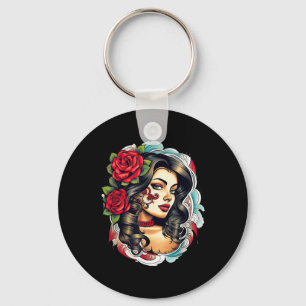 Chicano Chicana La Raza Barrio Tattoo Kunst Dood Sleutelhanger