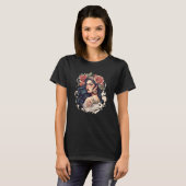 Chicano Girl Mexico Flowers Death Pretty 10 T-shirt (Voorkant volledig)