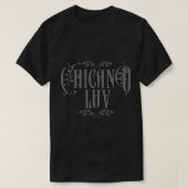 Chicano-liefde zwarte aangepaste naam t-shirt (Design voorkant)