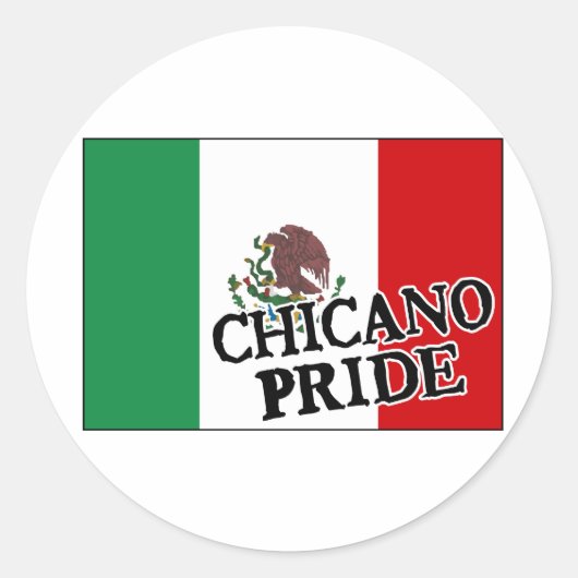 Chicano Pride Mexicaanse vlag Ronde Sticker (Voorkant)