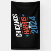Chicanos voor Harris Walz 2024 Presidential Spandoek (Verticaal)