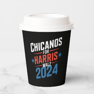 Chicanos voor Harris Walz 2024 presidentschap Papieren Bekers