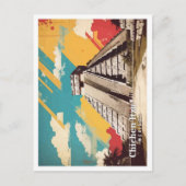 Chicen Itza Mexico Pop Art Travel Illustratie Briefkaart (Voorkant)