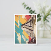 Chicen Itza Mexico Pop Art Travel Illustratie Briefkaart (Staand voorkant)