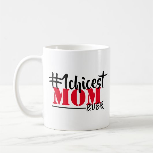 Chicest Mom Ooit Modern Handgeschreven Script Koffiemok (Links)