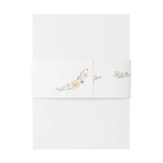 Chich Pastel bloemen bruiloft uitnodiging buik ban Uitnodigingen Wikkel (Achterkant Voorbeeld)