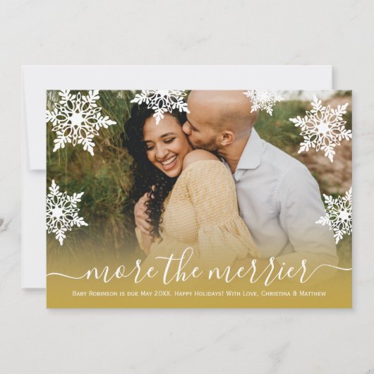 Chich Photo-kerstkaarten Zwangerschap Aankondiging (Voorkant)